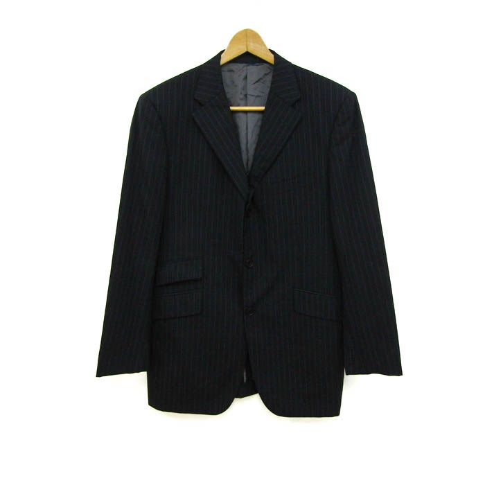 バーバリーブラックレーベル テーラードジャケット アウター ウール Super110s メンズ 42Lサイズ 黒 BURBERRY BLACK LABEL 【中古】