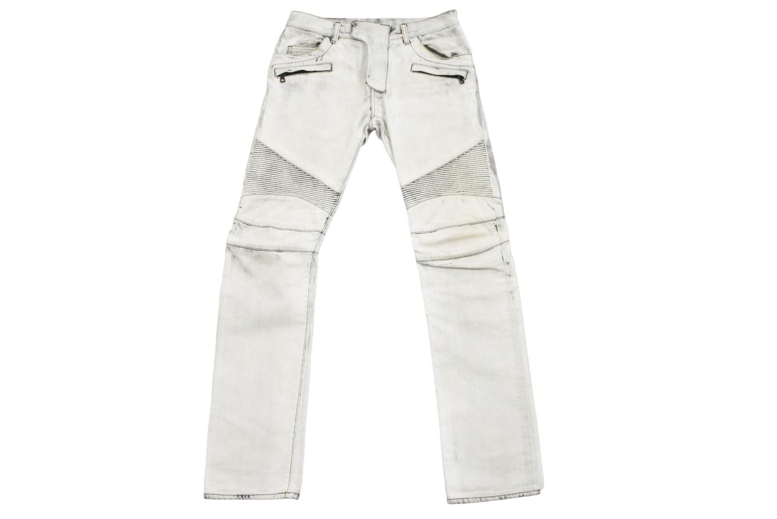 BALMAIN/バルマン 14SS バイカーパンツ ジップフライ ホワイト T500 C162/29 /060 BALMAIN⁄バルマン 14SS バイカーパンツ ジップフライ ホワイト T500