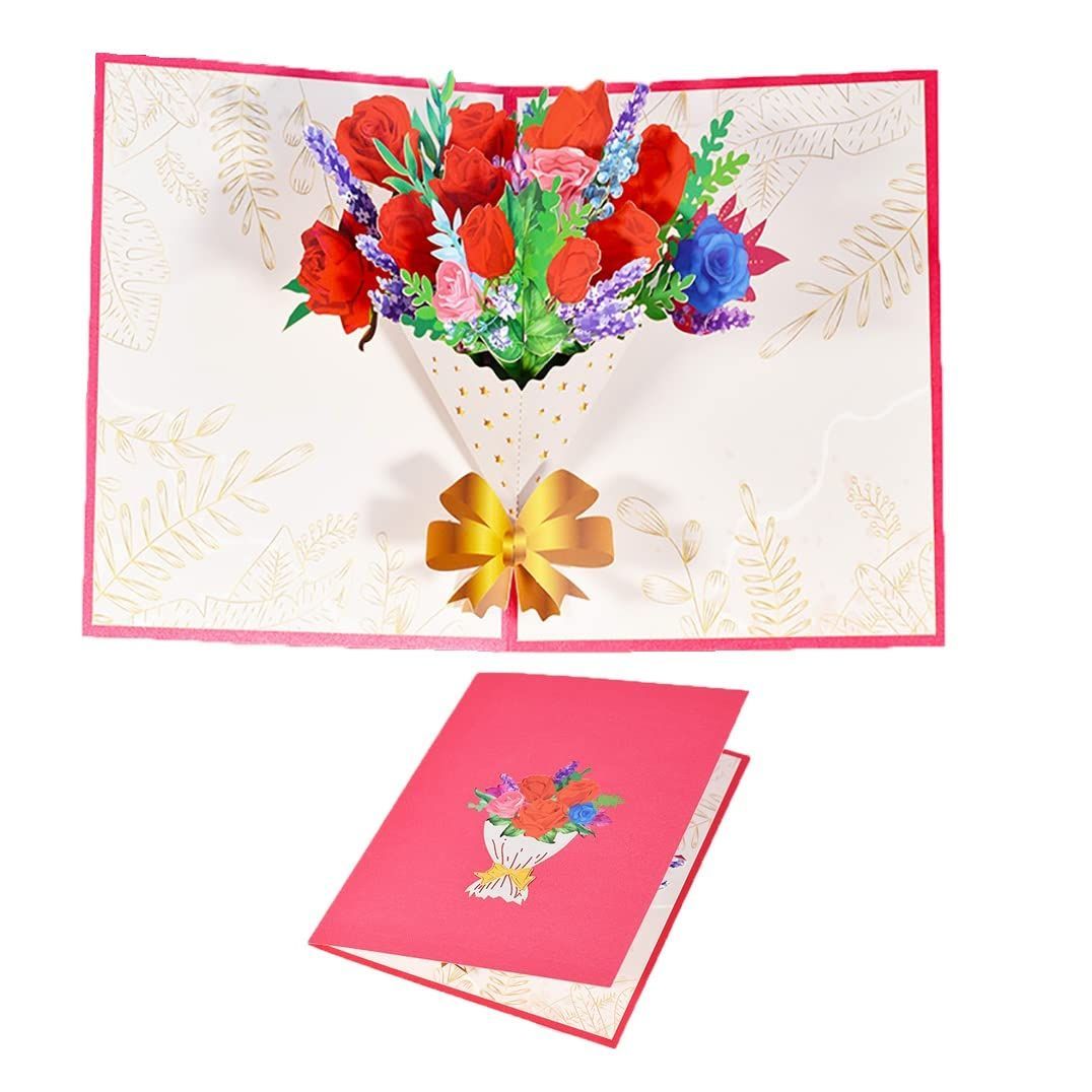 数量 グリーティングカード 多目的 出産祝い カード 結婚 ポップアップバースデーカード 飛び出すメッセージカード 大人 おしゃれ 花 お 立体バースデーカード Y 21