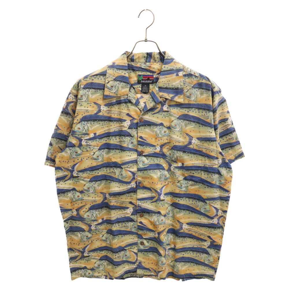 PATAGONIA (パタゴニア) 1995年 PATALOHA パタロハ シイラ柄 アロハシャツ 半袖 マヒマヒ ヴィンテージ ベージュ