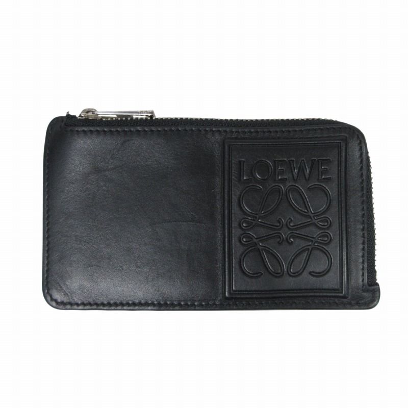 LOEWE ロエベ　アナグラム　コインケース　小銭入れ　サークル　金具　ブラック LOEWE ロエベ コインケース アナグラム レザー ブラック - メルカリ