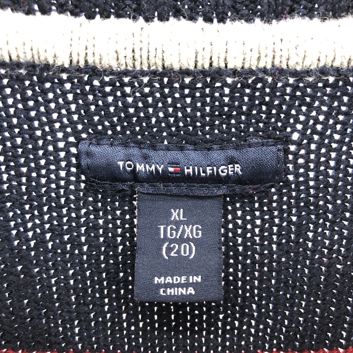 古着 トミーヒルフィガー   ボーダー柄 コットンニットセーター レディースXL相当 /eaa511730 古着 トミーヒルフィガー TOMMY HILFIGER ボーダー柄 コットン