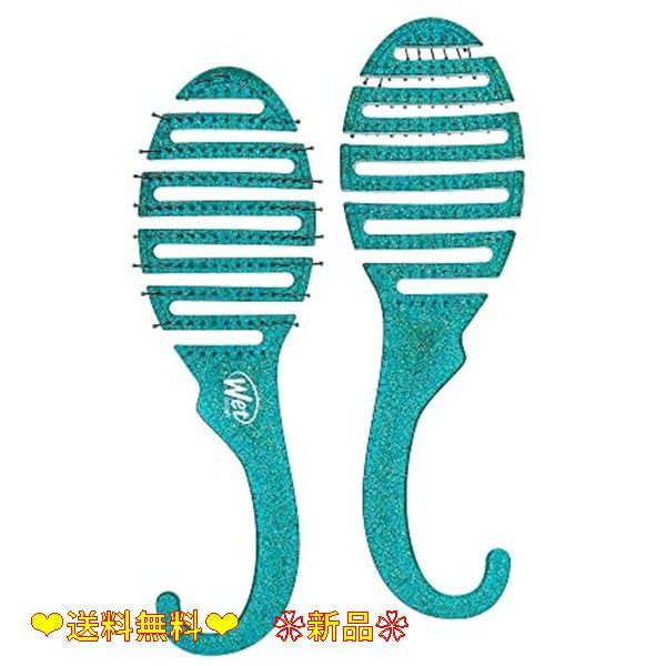【人気商品】 ウェットブラシ シャワーディタングラー グリッター ティール