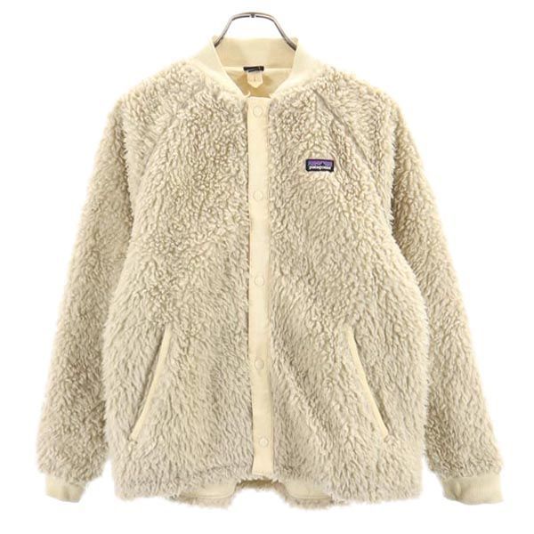 パタゴニア アウトドア 長袖 ボアジャケット XXL16-18 ベージュ系 patagonia ロゴ キッズ 古着 【231025】