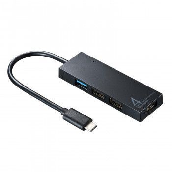サンワサプライ USBTypeCコンボハブ 4ポート USB-3TCH7BK