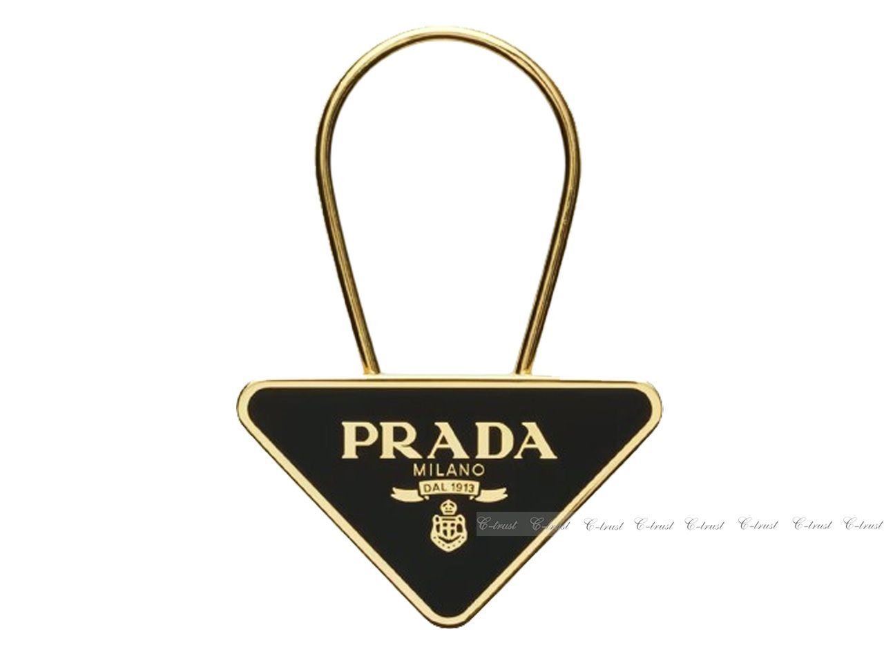 【現行品・極上美品✨】PRADA プラダ メタル キーリング トライアングルロゴ PRADA - □中古□ プラダ キーリング キーホルダー