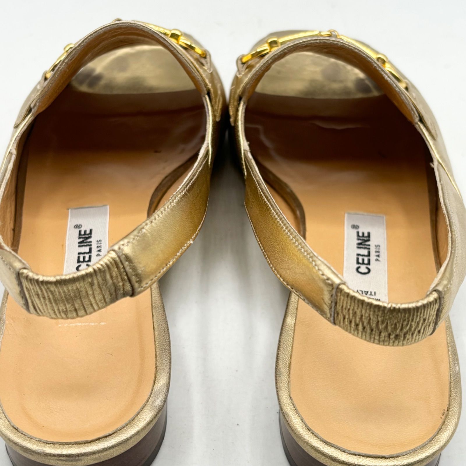 ★セリーヌ★ CELINE ビリー チャンキーサンダル 35 MM CELINE BILLIE CHUNKY SANDAL IN Calfskin and Textile - TAN