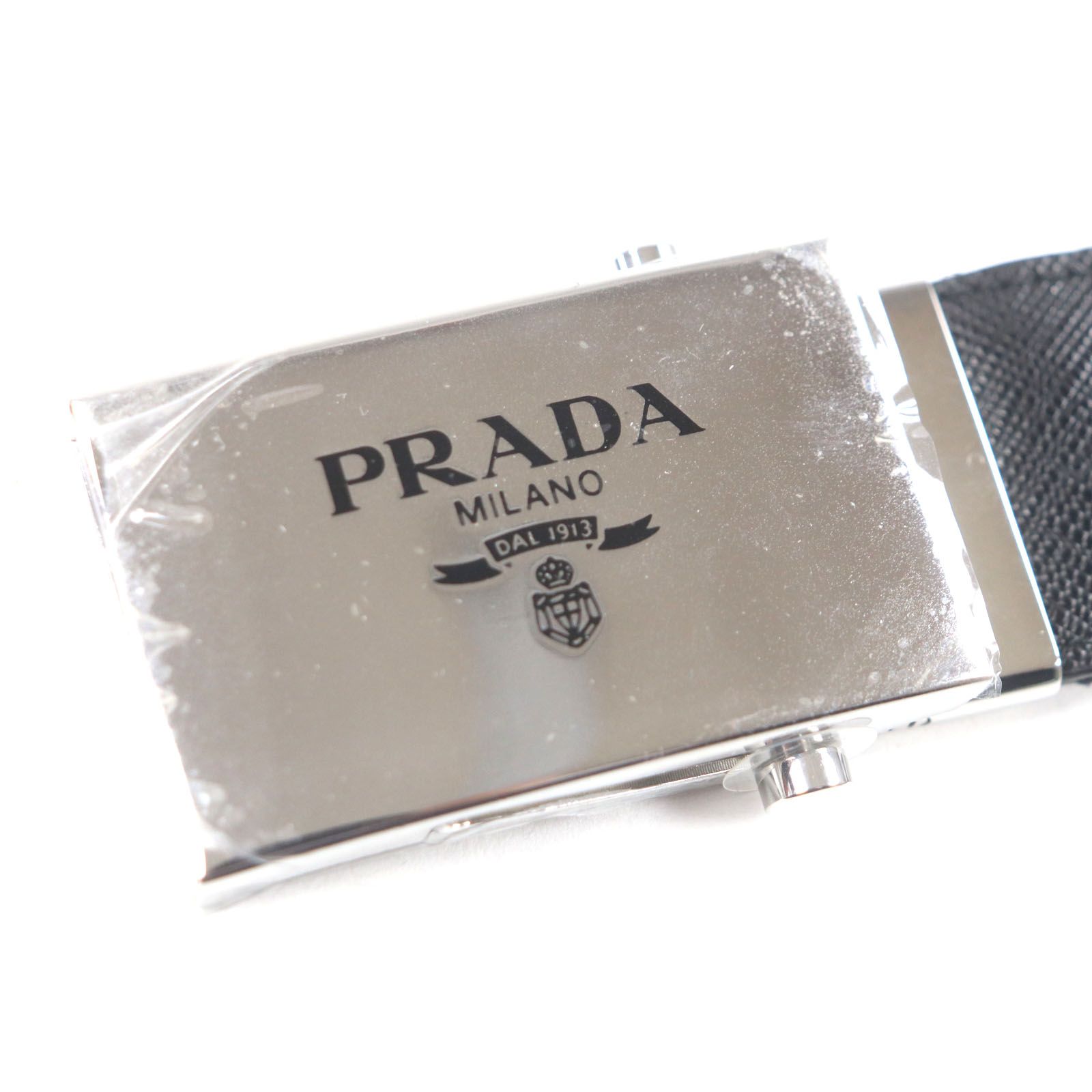 未使用品▽PRADA プラダ ナイロン サフィアーノレザー使い ロゴ