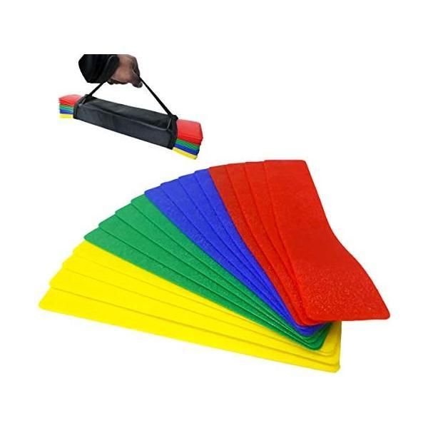 Aoakua コートマーカー コートラインマーカー フラットマーカー コートライン 16枚セット キャリーハンドル付 (4色)