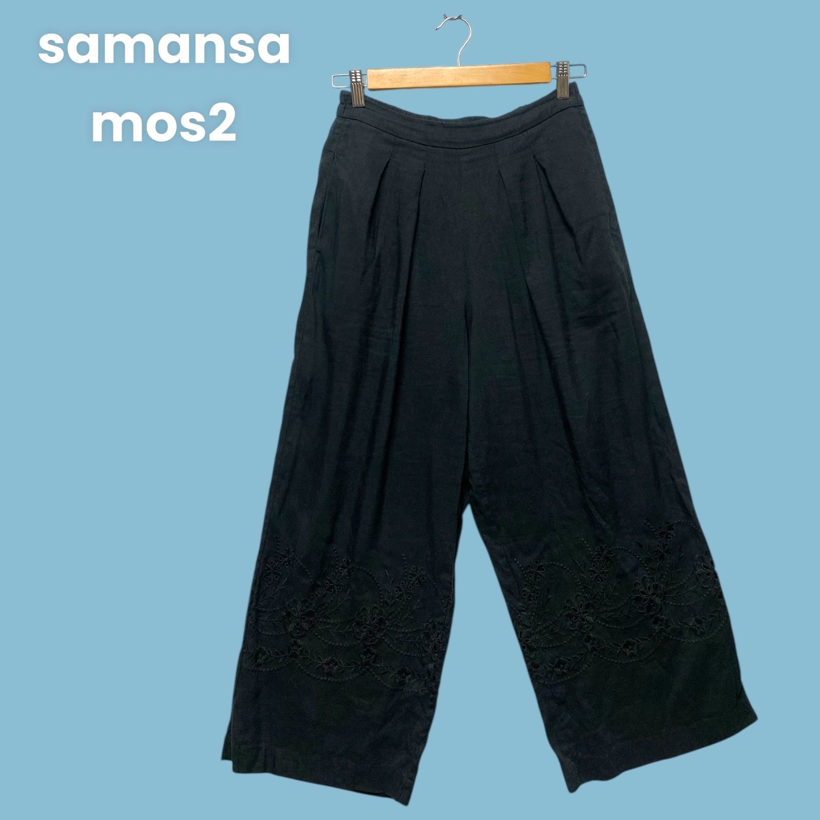 ル 年末のプロモーション mos2 samansa 刺繍パンツ メルカリ - サマンサモスモス ブラック パンツ