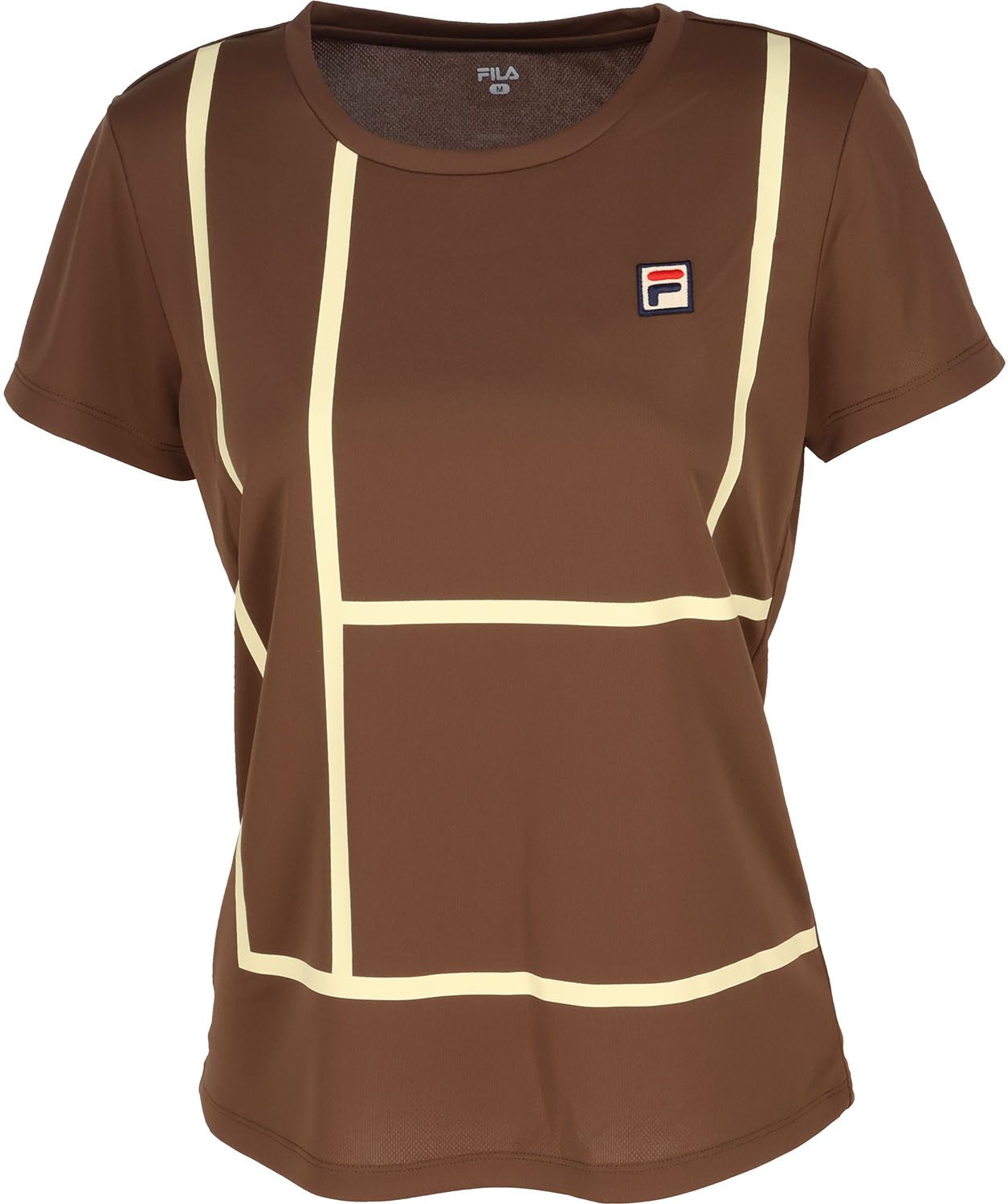 フィラ FILA テニス ゲームシャツ レディース ウィメンズ 女性 大人 半袖 Tシャツ トップス ウェア ロゴ テニスコート グラフィック クール 部活動 クラブ サークル スクール EL0238 18Z イエロー