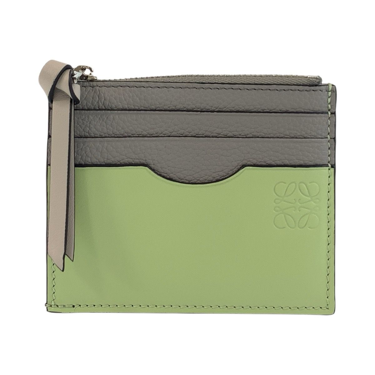 超美品 LOEWE ロエベ アナグラム グリーン グレー シルバー金具