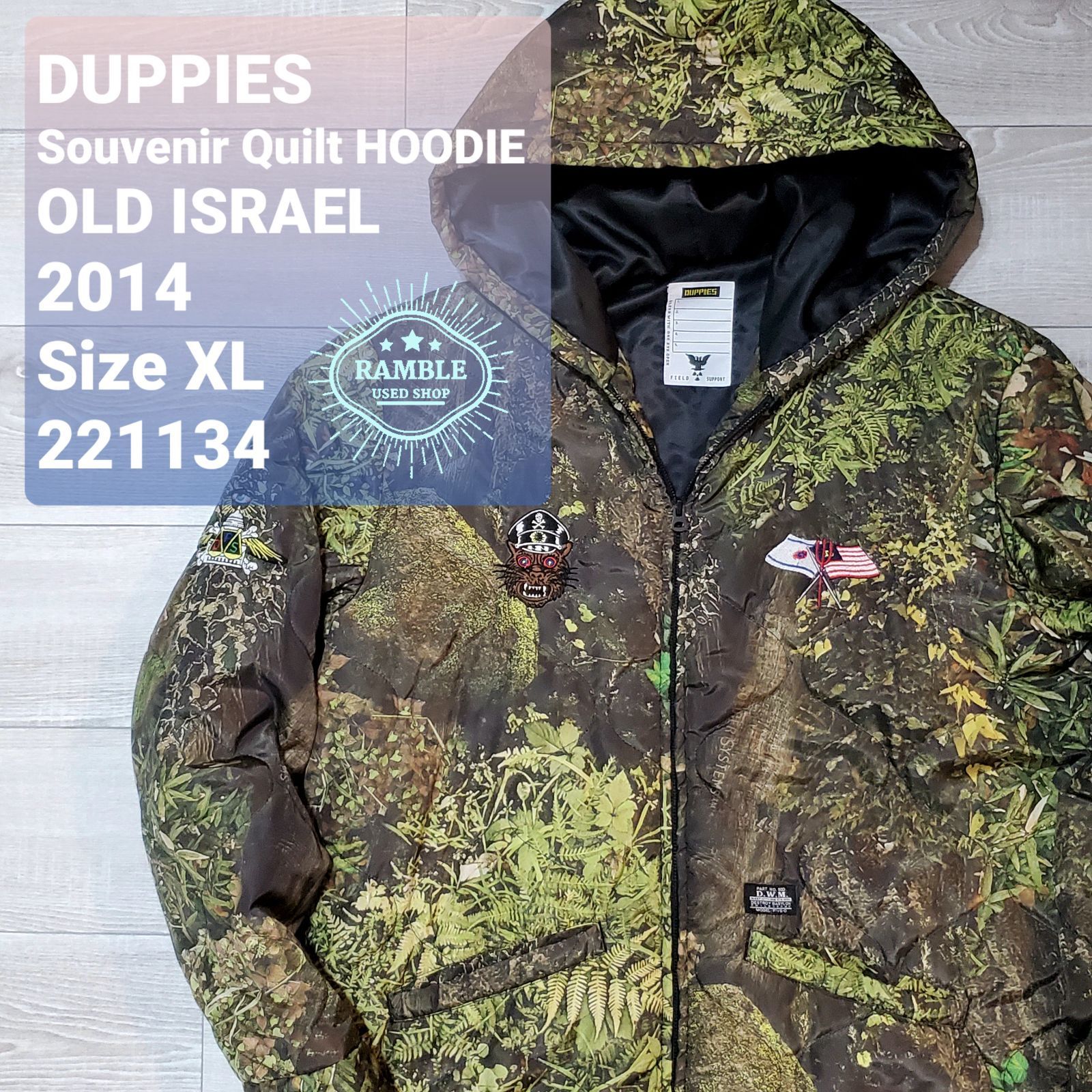 FIVE-O DUPPIESダッピーズ□美品 14年 Souvenir Quilt HOODIE OLD