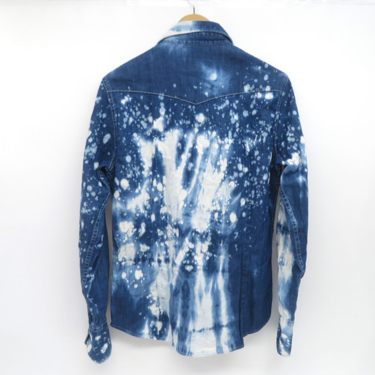 DSQUARED2 ディースクエアード ブリーチ加工 ロングスリーブ デニムウエスタンシャツ サイズ48