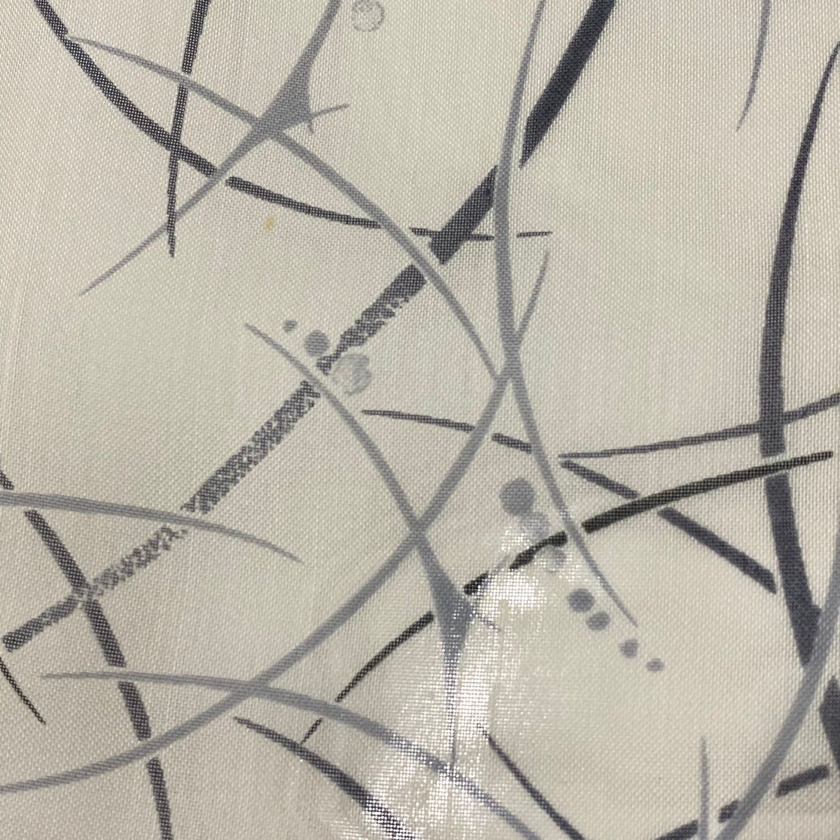 小紋 身丈165cm 裄丈63.5cm S 薄物 夏紬 幾何学 クリーム 正絹 名品  