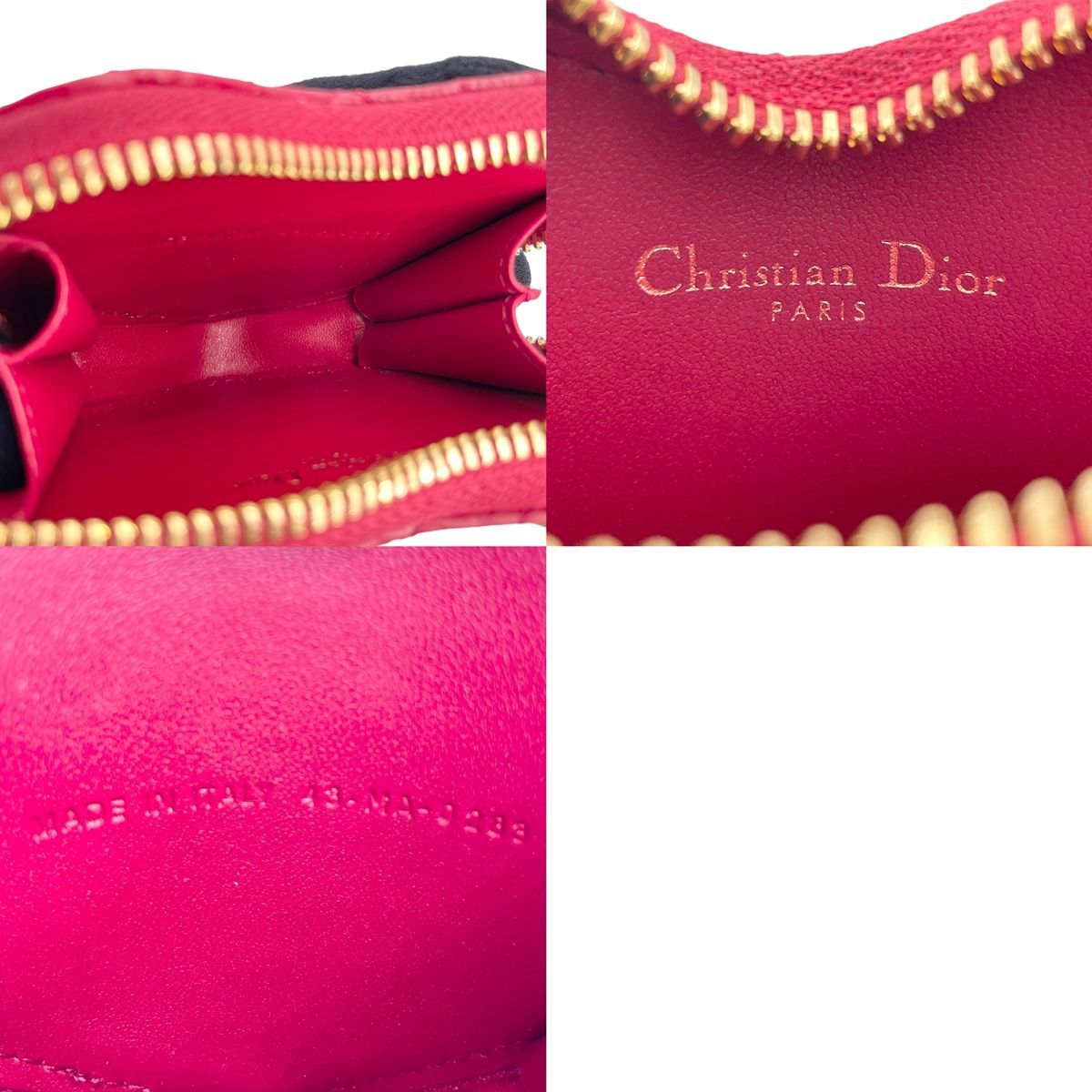 【中古】 Christian Dior クリスチャン・ディオール S5097UNID CARO カロ チェーンハートポーチ レッド 2way チェーン付属 24013140 MK