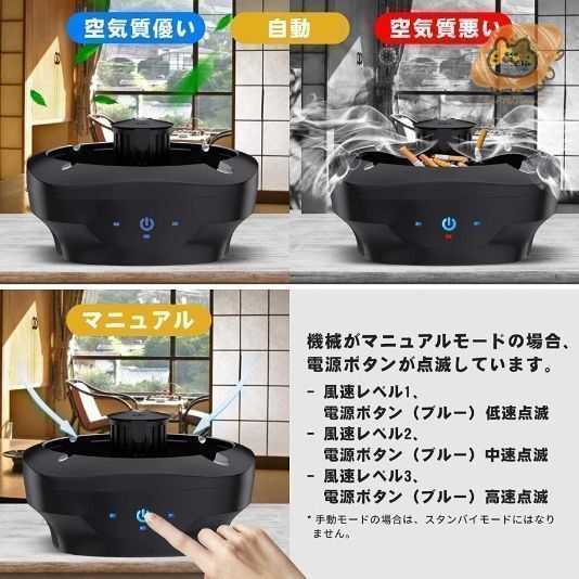 灰皿 スマート空気清浄機 第1位 脱臭機 超強い吸引力 卓上 イオン 灰皿 スマート空気清浄機 第1位 脱臭機 超強い吸引力 卓上 イオン