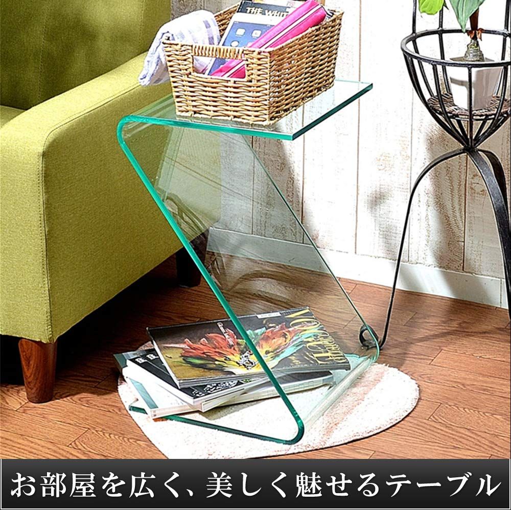 Kuai サイドテーブル 全3色 3タイプ アクリル Z字型 高さ50cm 幅30cm 透明 おしゃれ インテリア クリアグリーン MARWIL-DEMENAGEMENTS_CH