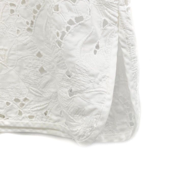 Mame Kurogouchi マメクロゴウチ Floral Cutwork lace Tops カットワークフラワーレースブラウス ホワイト 1  MM18SS-SH049