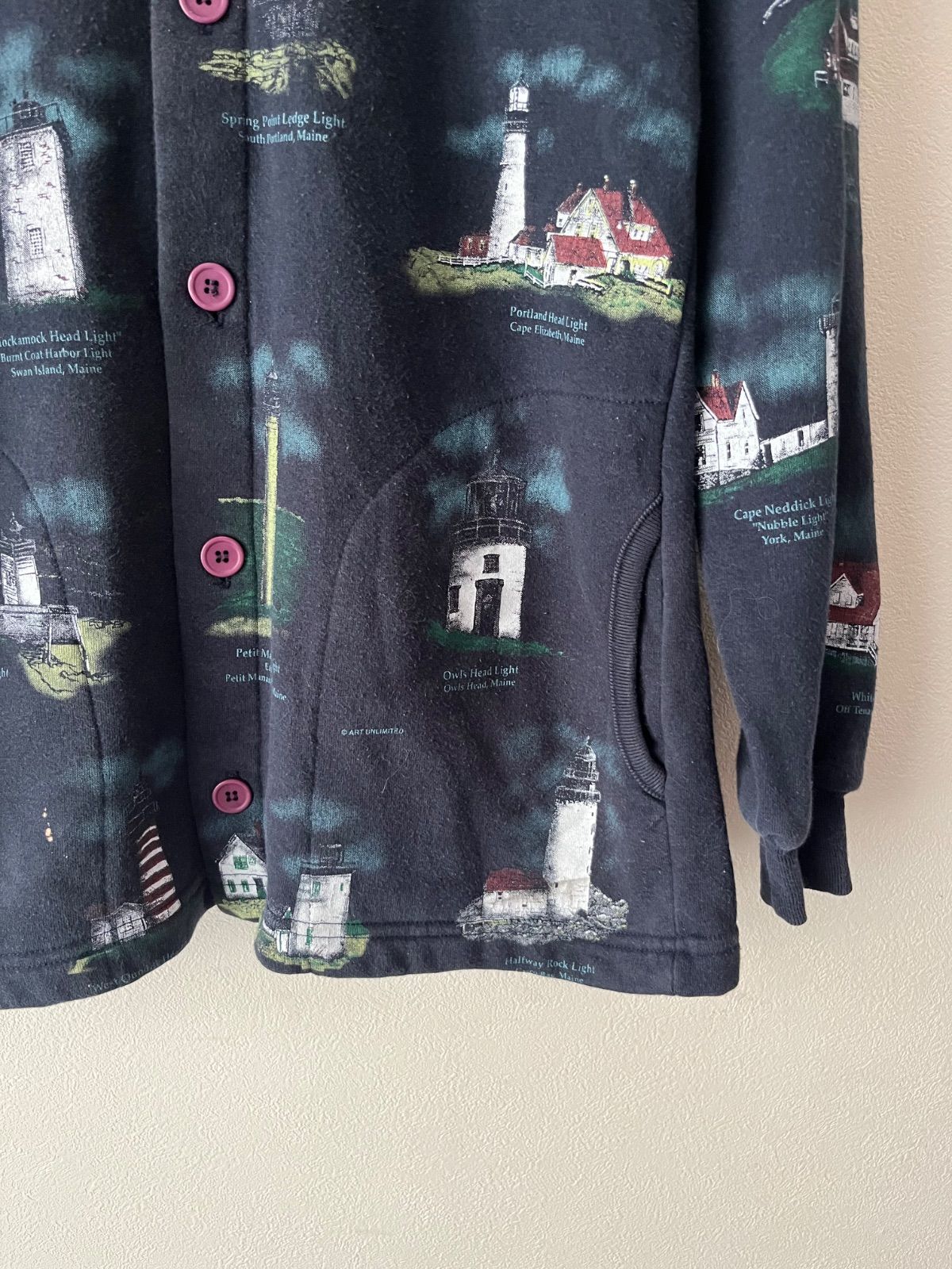 Art Sweat】USA製 90s Art Unlimited スウェットカーディガン - メルカリ