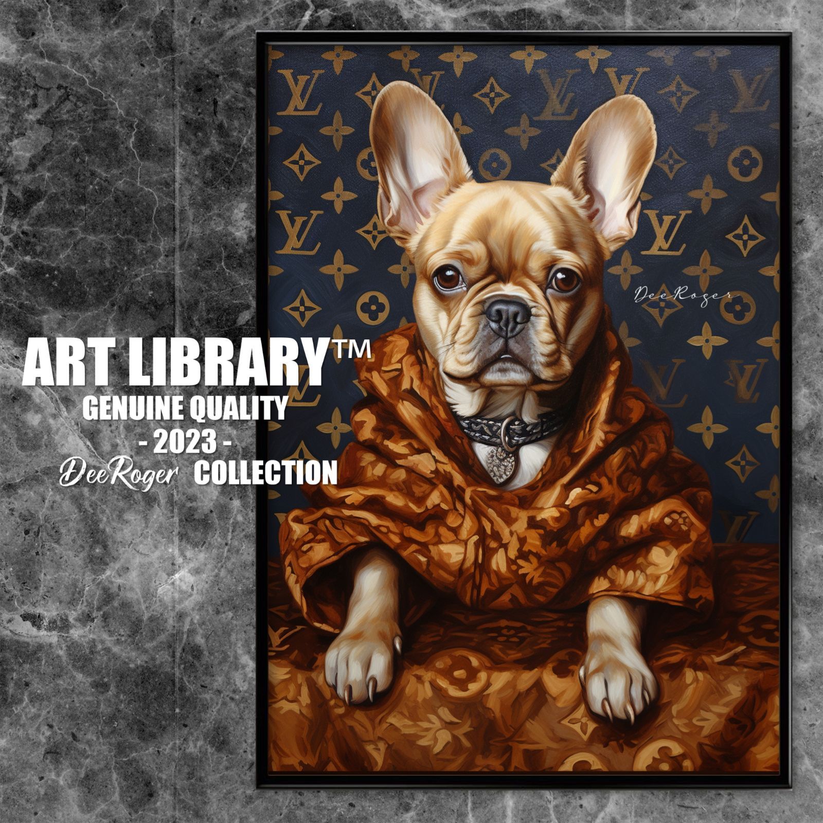 Louis Vuitton Dog Art 額付き ドッグ アートポスター 犬 フレンチ