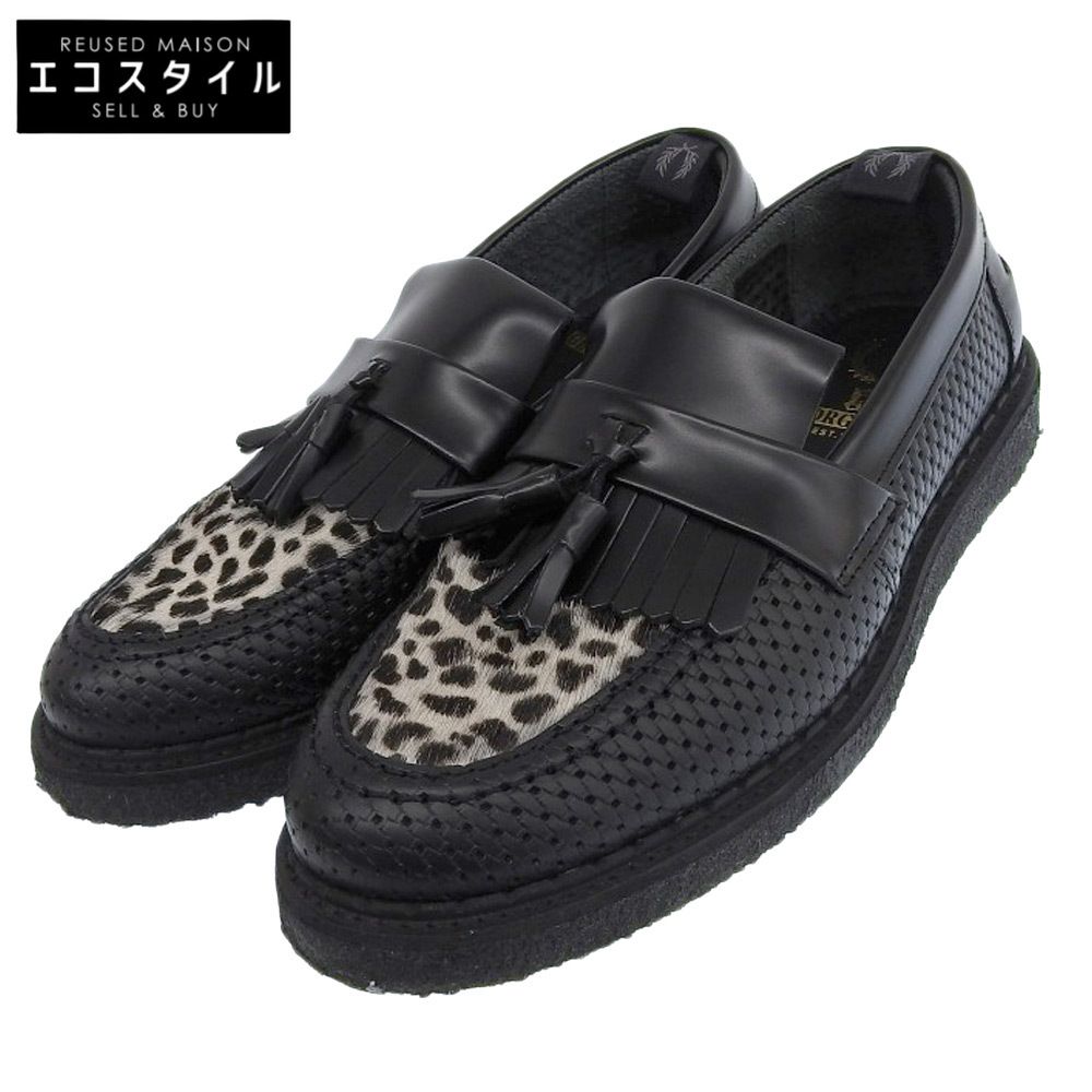 FRED PERRY フレッドペリー 20FW EMBOSSED TEXTURD TASSEL LOAFER タッセルローファー ブラック 24cm B9272-102 5 UK