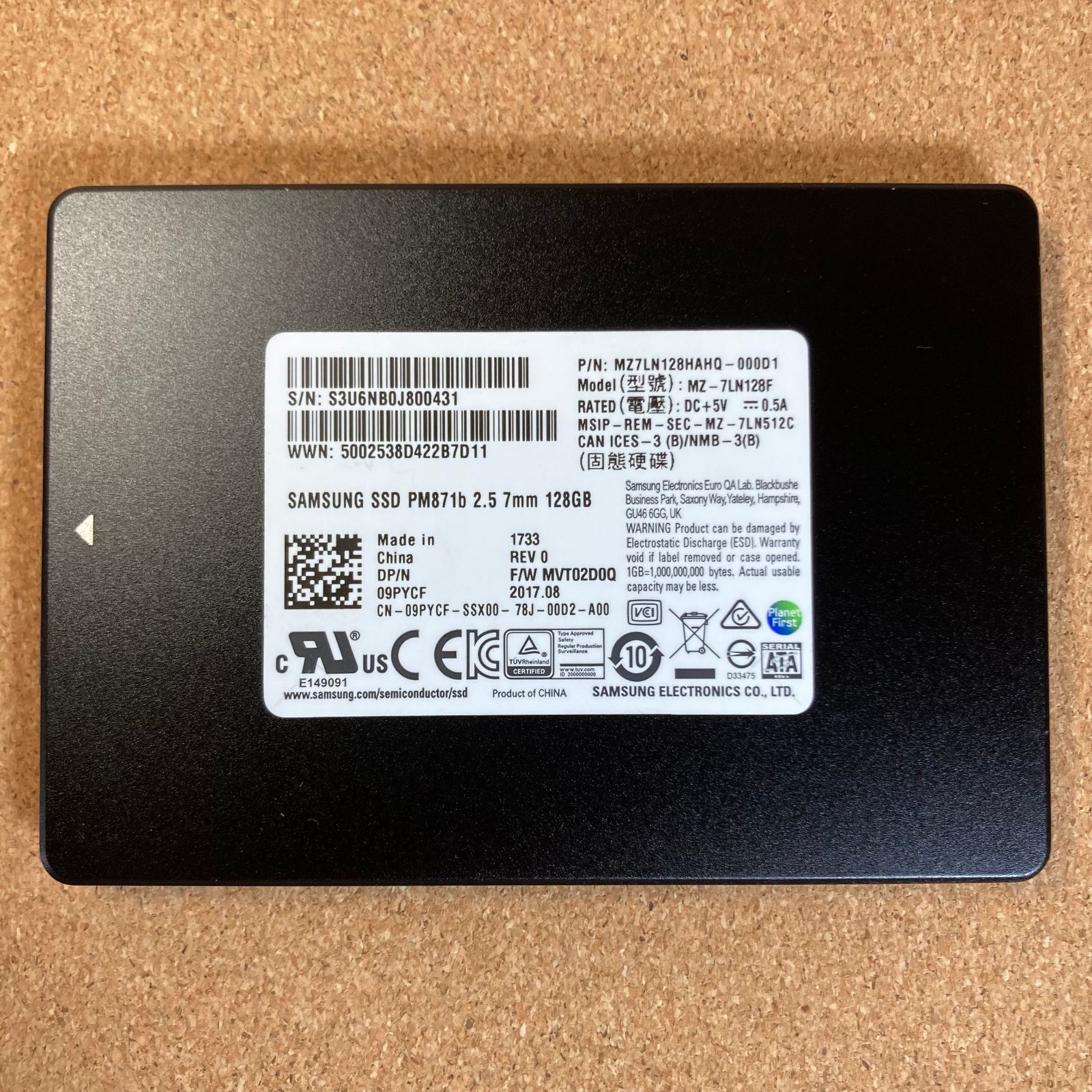 Samsung PM871B 2.5インチ 128GB SSDx20 個 SAMSUNG SSD PM871b 2.5