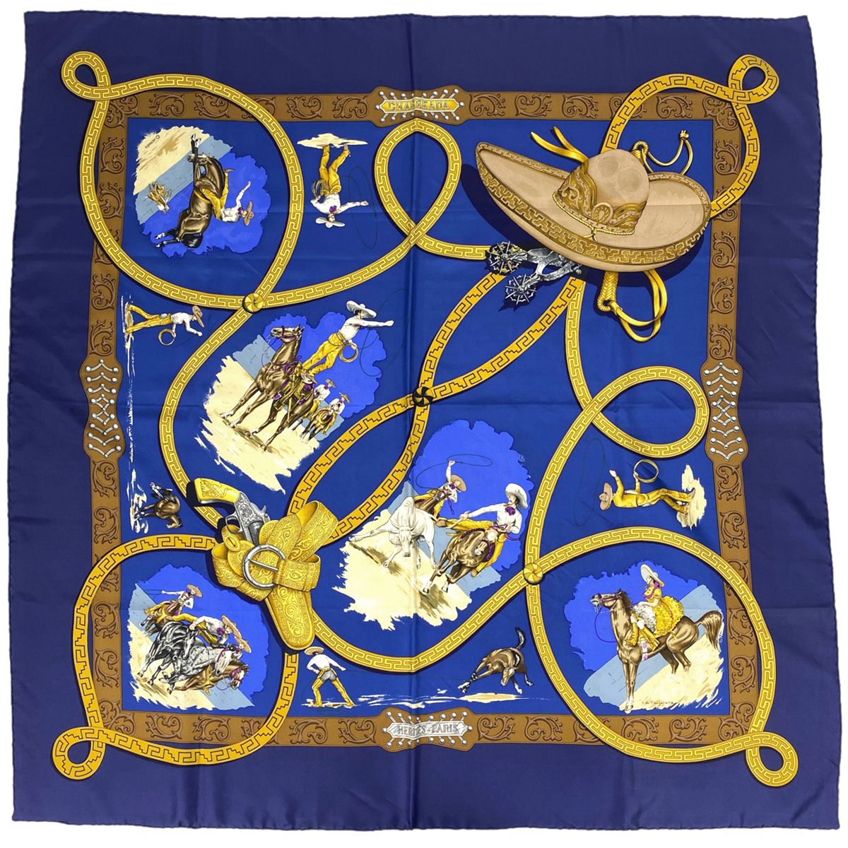 エルメス HERMES カレ 90 CHARREADA チャレアーダ カウボーイ 馬