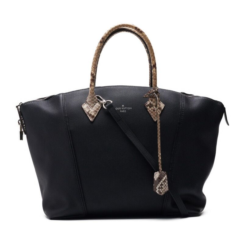 LOUIS VUITTON ルイヴィトン パルナセア ロックイットMM　2WAYハンドバッグ レザー×パイソン ノワール（シルバー金具）  レザー ハンドバッグ レディースハンドバッグ M54677 バッグ  ハイブランド【送料無料】