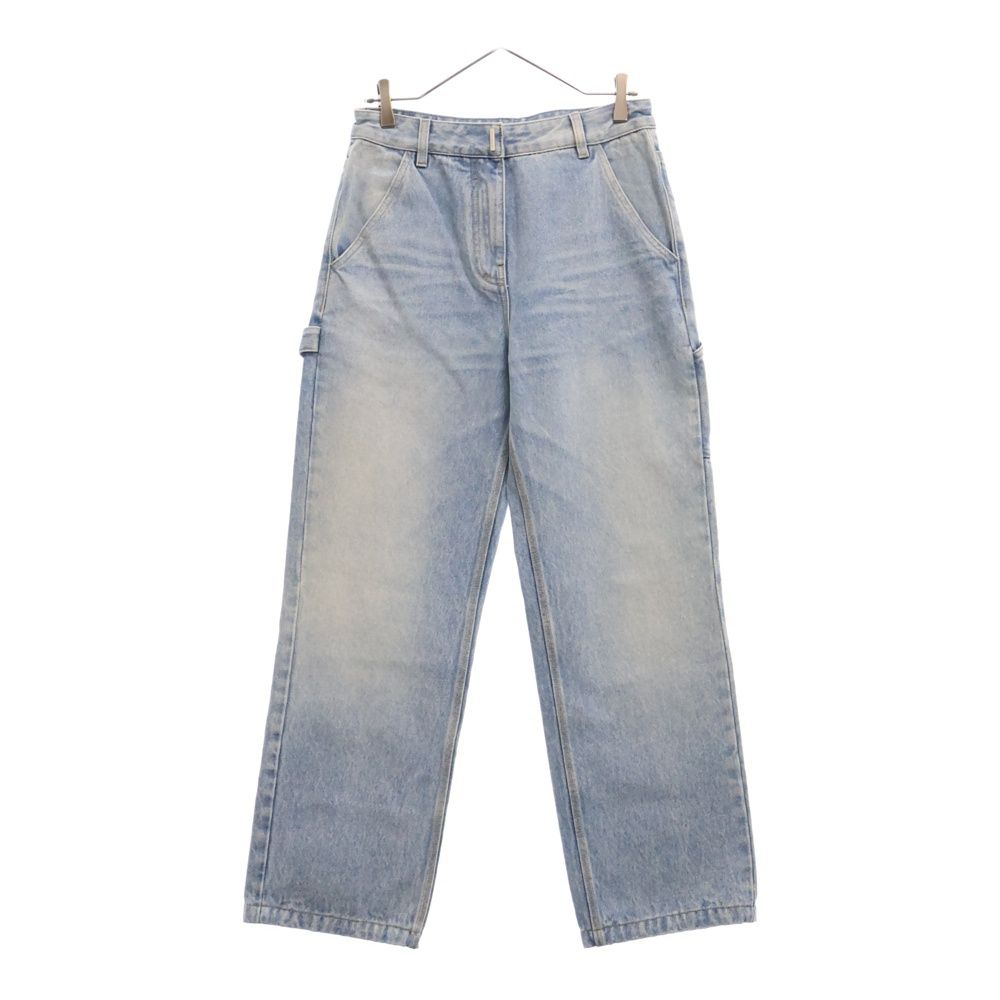 GIVENCHY (ジバンシィ) Straight-Leg Boyfriend Jeans バックロゴデザイン ストレートデニムパンツ ジーンズ ライトブルー レディース BW50V950SP