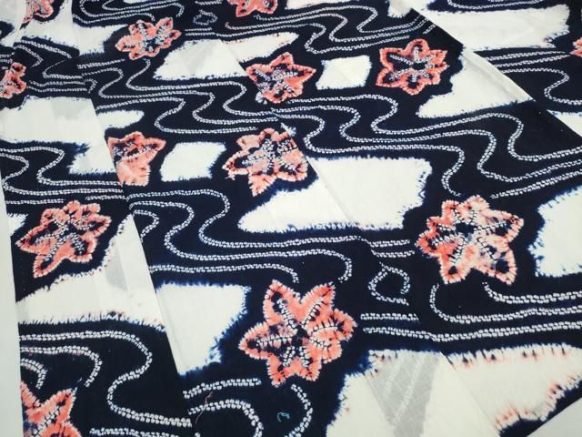 平和屋着物∴夏物 浴衣 有松鳴海絞り 竜田川 綿 逸品 CAAW0914ng  