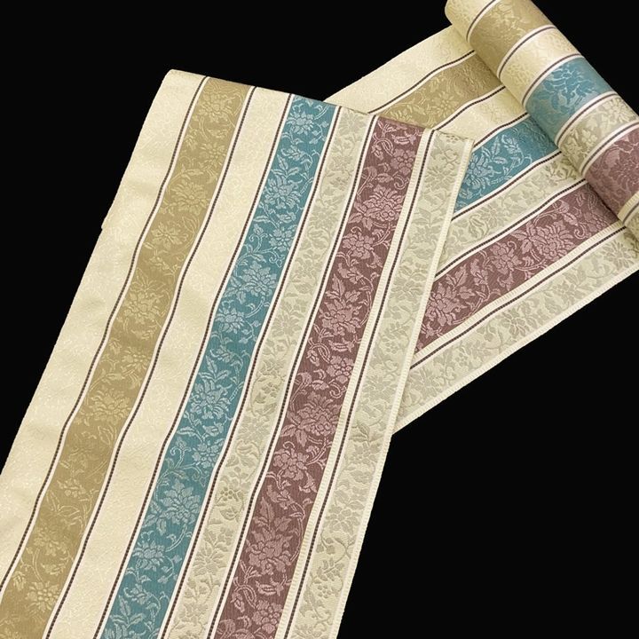 新品 未仕立て品 博多織 八寸帯 間道 森博多織 正絹 日本製