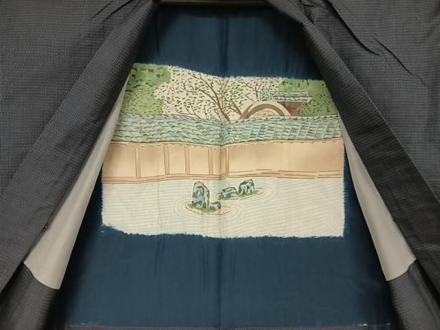 平和屋着物○男性 本場大島紬 アンサンブル 100亀甲 総詰め 正絹 逸品  