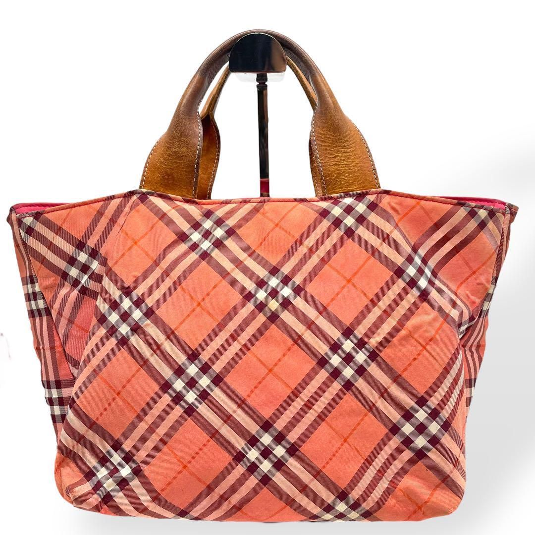 BURBERRY LONDON ハンドバッグ ノバチェック 舟形 ピンク - メルカリ