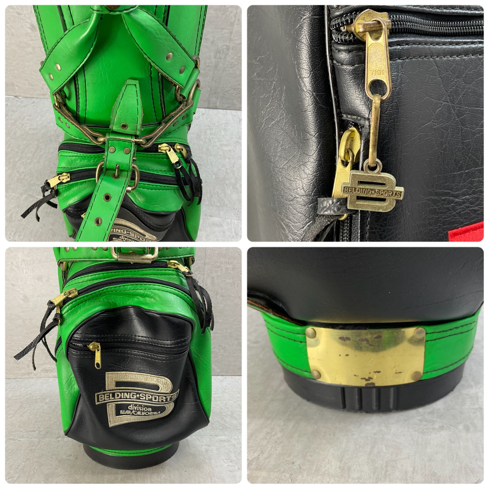 ベルディングスポーツ ゴルフ用 キャディバッグ カート式 本皮 レザー