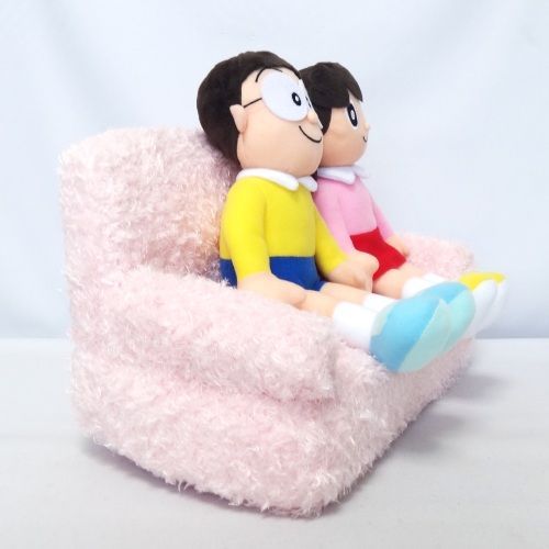のび太＆しずかちゃん ぬいぐるみ ソファSサイズピンク付き ウェルカムスペース のび太＆しずかちゃん ぬいぐるみ ソファSサイズピンク付き ウェルカム