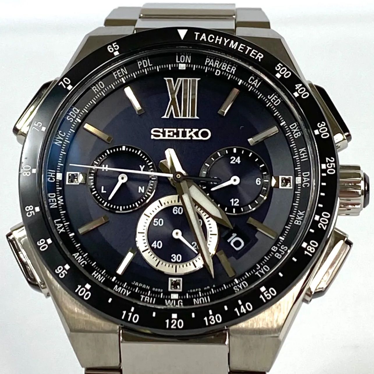 SEIKO クロノグラフ ブラック腕時計 セイコー 8B92-0AE0