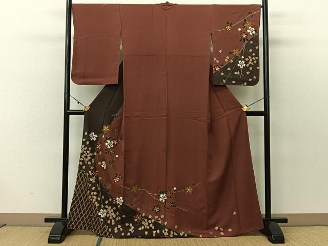 平和屋着物＊夏物 訪問着 絽 枝垂れ桜文 洗える着物 BAAU3461hj