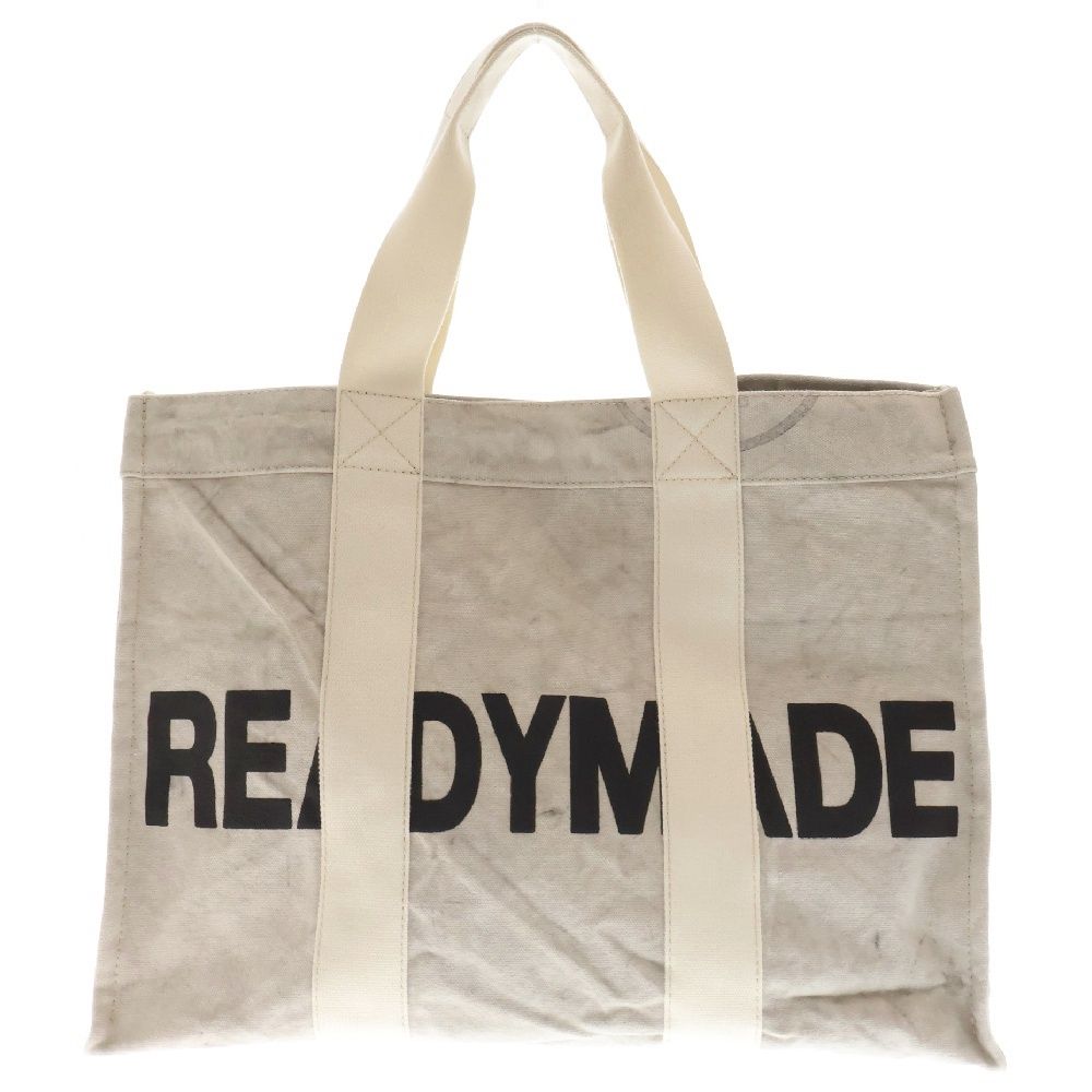 READY MADE (レディメイド) EASY TOTE LARGE ヴィンテージコットンロゴイージートートバッグ ベージュ