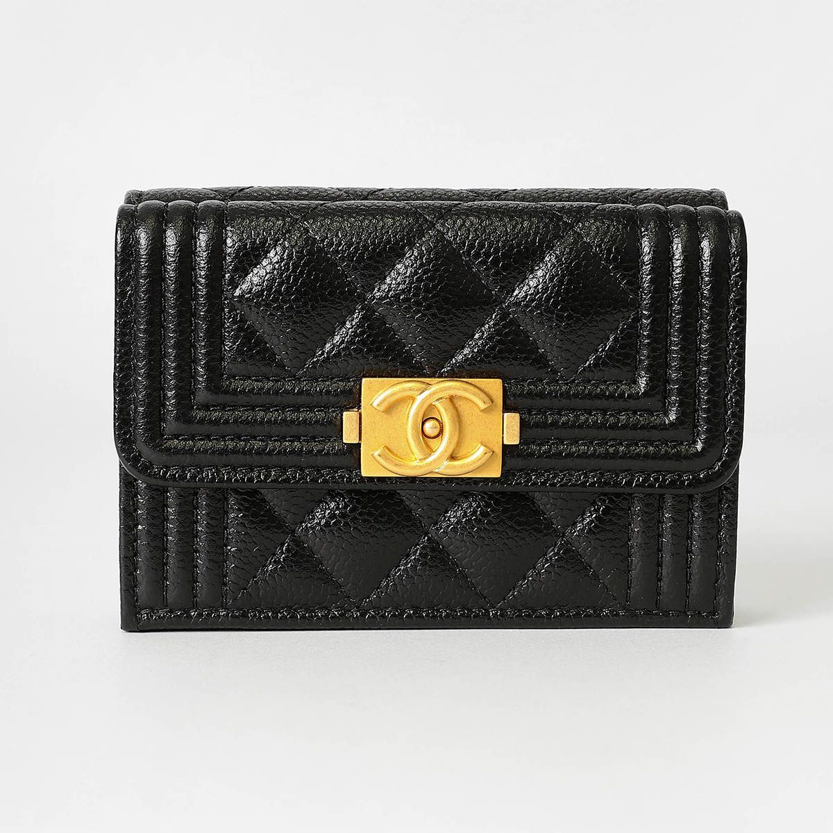 CHANEL ブラック 三つ折り財布　スモールウォレット 楽天市場】シャネル 三つ折り財布 スモールウォレット