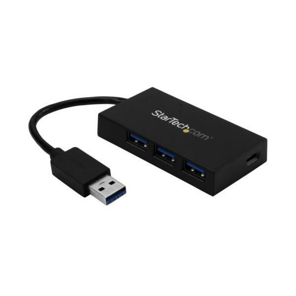 StarTech.com 4ポートUSB3.0ハブ USB-A×3口 高速充電対応 C×1口 ブラック HB30A3A1CSFS1個