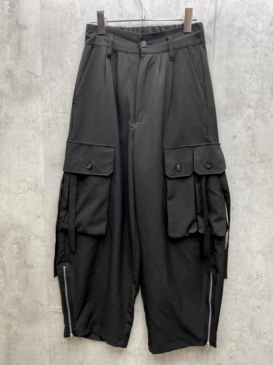 XL サイズ PUSH PUSH ワイドパンツ ブラック ストライプ デニム