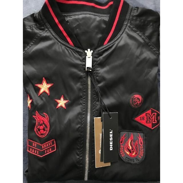 DIESEL スカジャン XL ac Milan ボンバージャケット ブラック