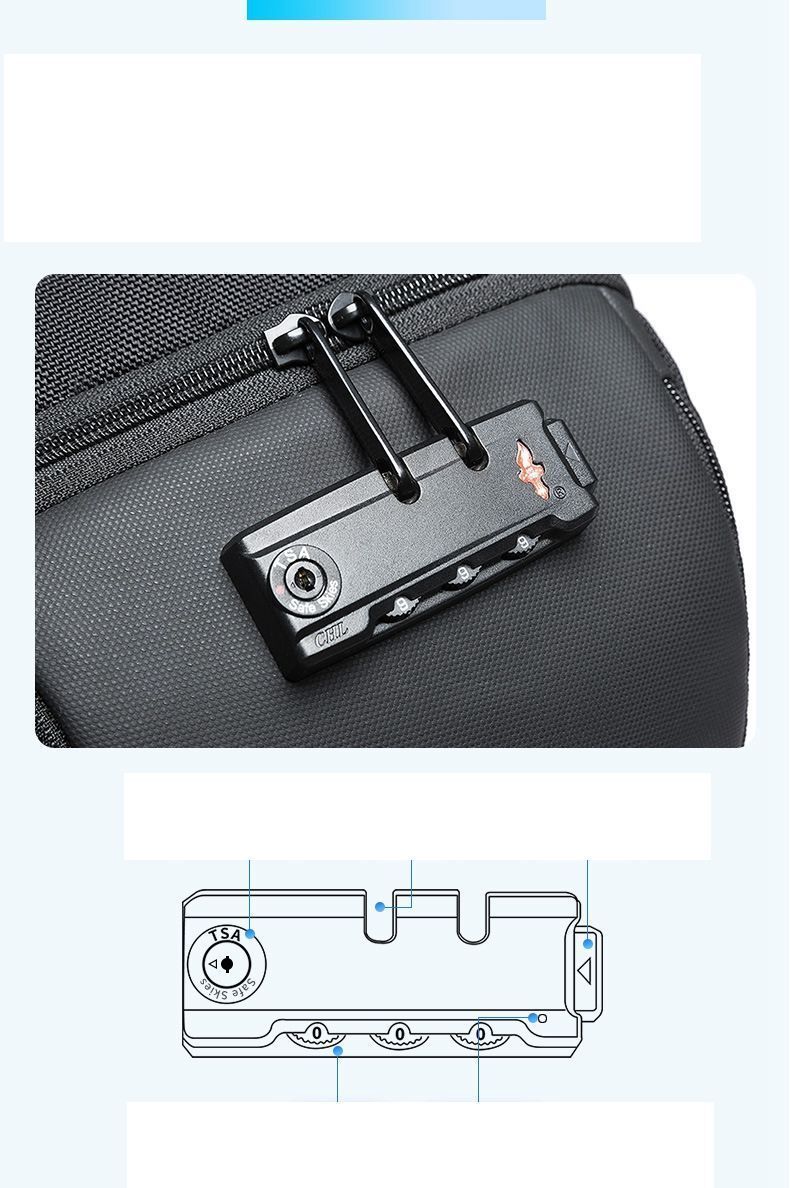 多機能 ショルダーバッグ マルチコンパート Tsaコンビネーションロック