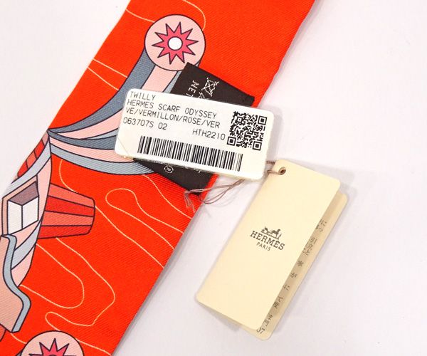 質コニシ】【HERMES/エルメス】ツイリー 赤 レッド系 スカーフ