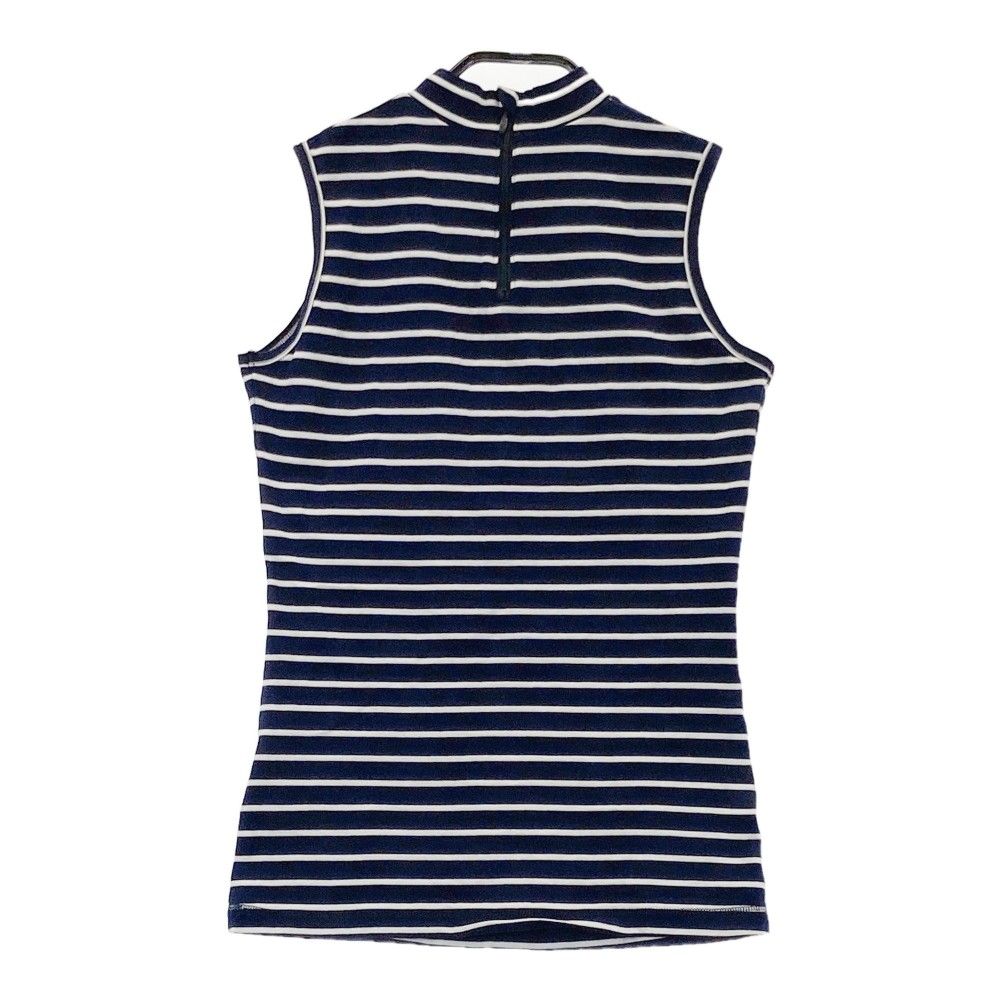 サイズ：サイズ表記無 MUTA MARINE ムータマリン  ノースリーブTシャツ ボーダー柄 ネイビー系 [240101434865] ゴルフウェア レディース ストスト MUTA MARINE ムータマリン ノースリーブTシャツ ボーダー柄