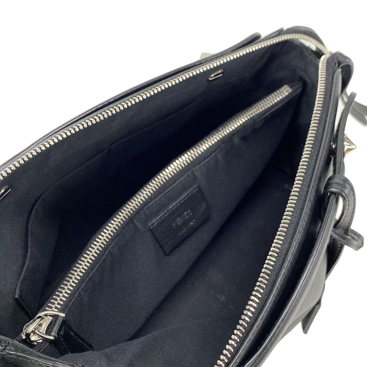 FENDI 黒 レザー ハンドバッグ ミニピーカブー ハンドバッグ レザー ブラック 2WAY フェンディ