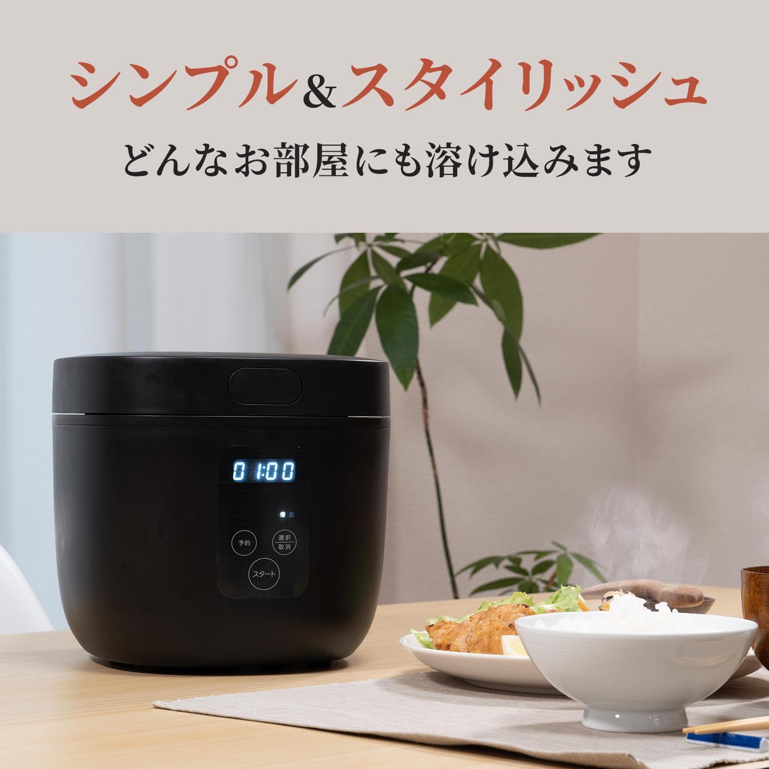 新品 多機能炊飯器 4合 マイコン式 マットマットブラック温度センサー 