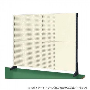 サカエ ポール型架台 パンチングパネル付 1200×65×1010mm アイボリー KP-M120P