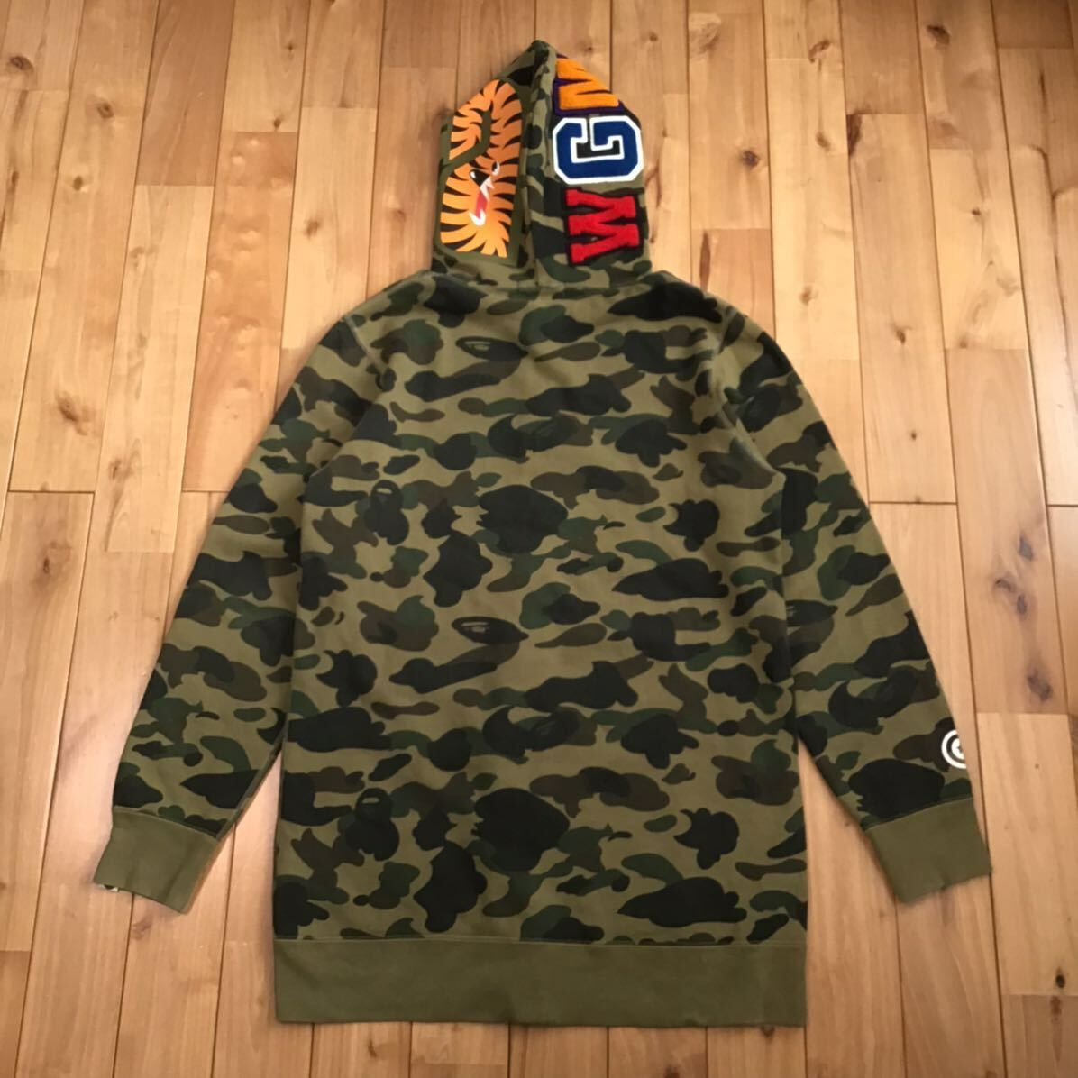 1st camo green ロング シャーク パーカー Mサイズ Long shark full 